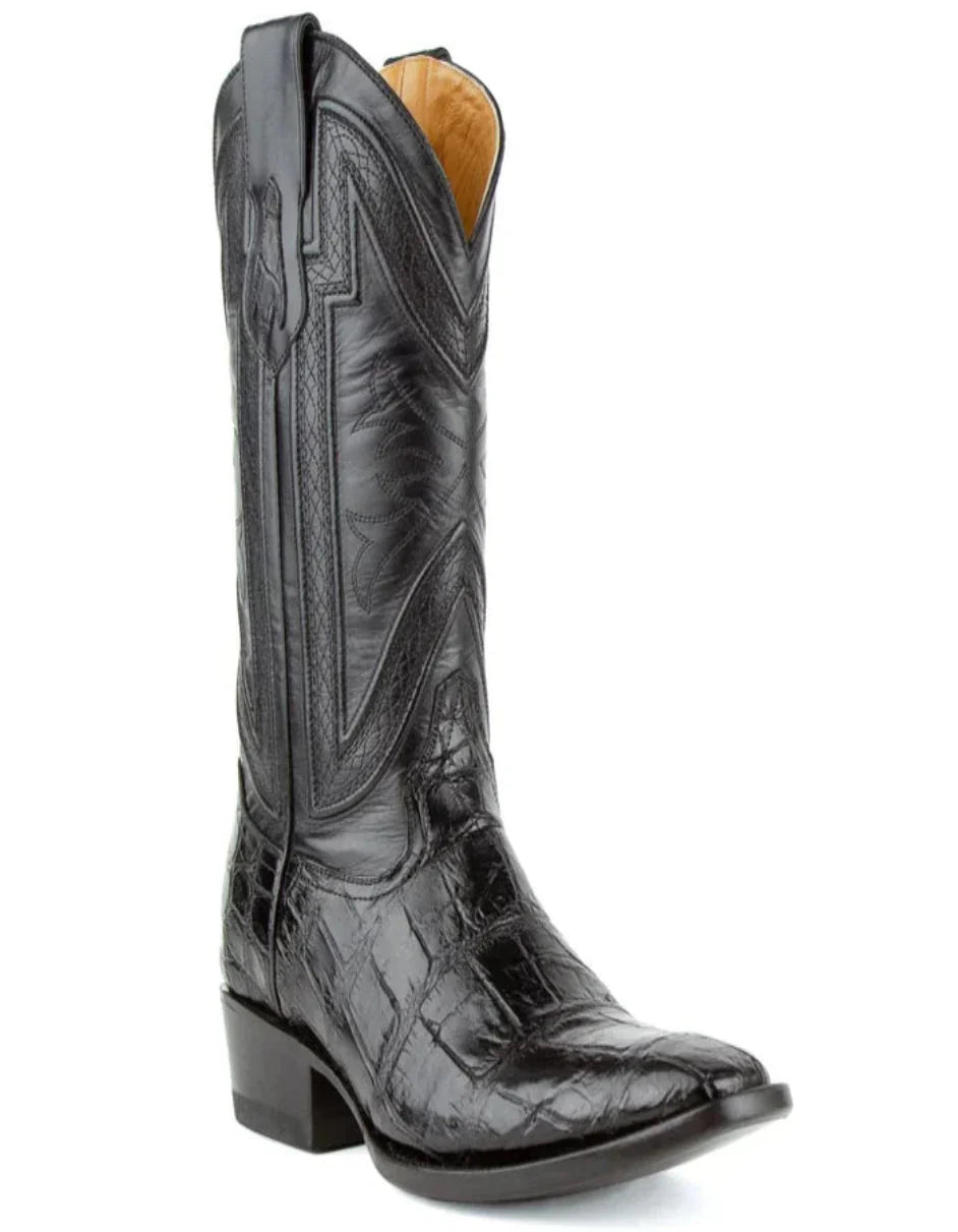 Ferrini Men's Stallion Alligator Belly Boots French Toe Handcrafted Chocolate  1074109