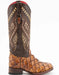 Ferrini Women's Bronco Square Toe Boots Pirarucu Fish Print - Cognac