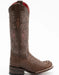 Ferrini Women's Stampede Square Toe Boots Crocodile Print - Rust Brown