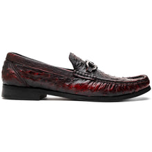 Marco Di Milano Ferrioni Ostrich Black Cherry Bit Loafer