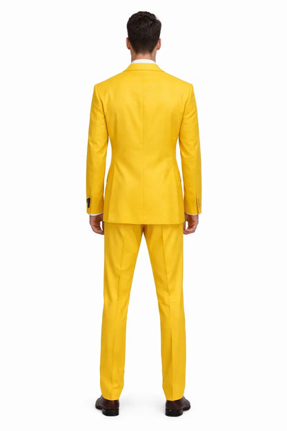 FESTIVE Colorful Alberto Nardoni Men'S Vested 3 Piece Suit Yellow - Image 2