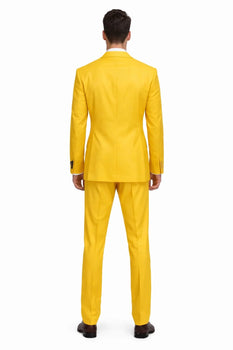 FESTIVE Colorful Alberto Nardoni Men'S Vested 3 Piece Suit Yellow - Image 2