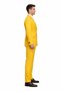 FESTIVE Colorful Alberto Nardoni Men'S Vested 3 Piece Suit Yellow - Image 7