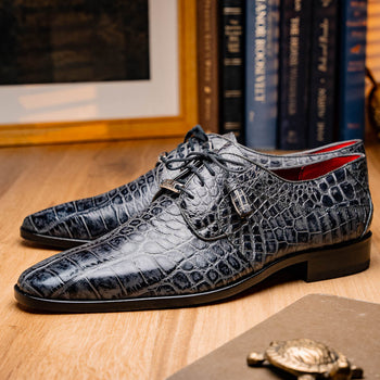 Marco Di Milano Fitipaldi Rustic Gray Leather Shoes