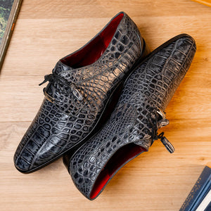 Marco Di Milano Fitipaldi Rustic Gray Leather Shoes