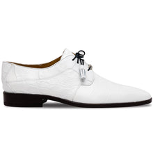 Marco Di Milano Fitipaldi  White Alligator Derby Shoe