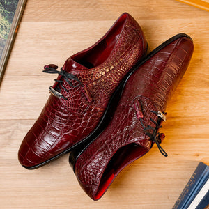 Marco Di Milano Fitipaldi Wine Leather Dress Shoe