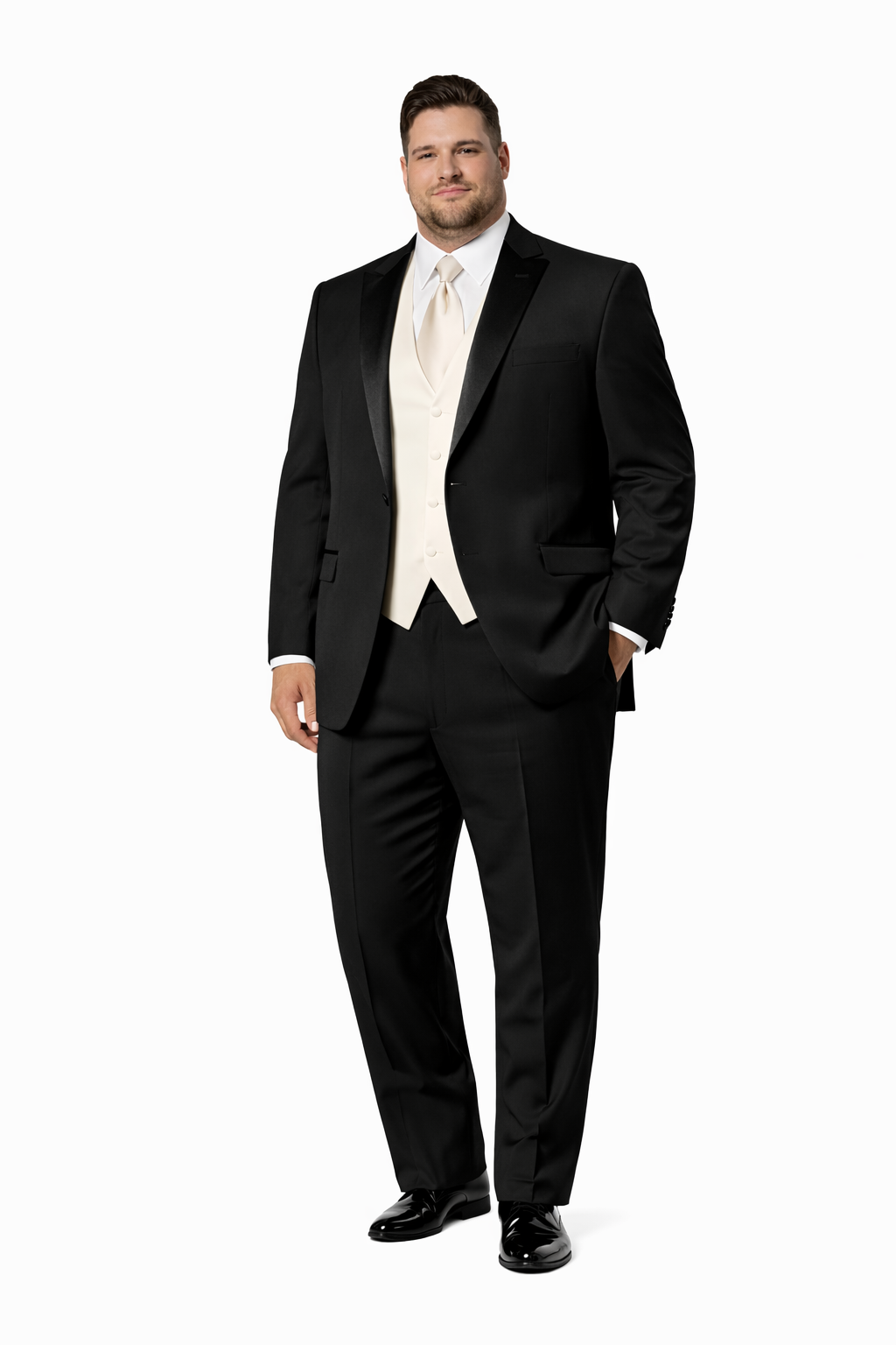 Fitted Slim Fitc Cut Traditional Black Best Designer One Button Black Tuxedo Suit For Men Slim Fit Black Tuxedo - Skinny Fit Tuxedo - Image 8