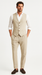 Five Button Besom pocket Men's Tan Chambray Slim Fit Suit Separates Vest