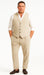 Five Button Besom pocket Men's Tan Chambray Slim Fit Suit Separates Vest