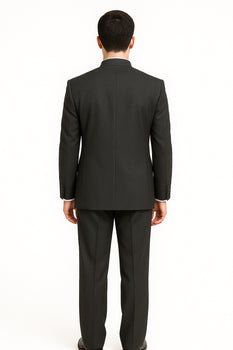 Men's Suit Mandarin Collar Black Pinstripe 5 Button Chinese Nehru Banded Collar Style Three Piece Low Priced Fashion Outfits Suits - Image 3