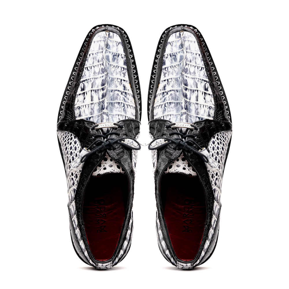Marco Di Milano Caribe Newspaper Black Leather Dress Shoe