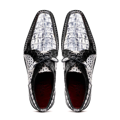 Marco Di Milano Caribe Newspaper Black Leather Dress Shoe
