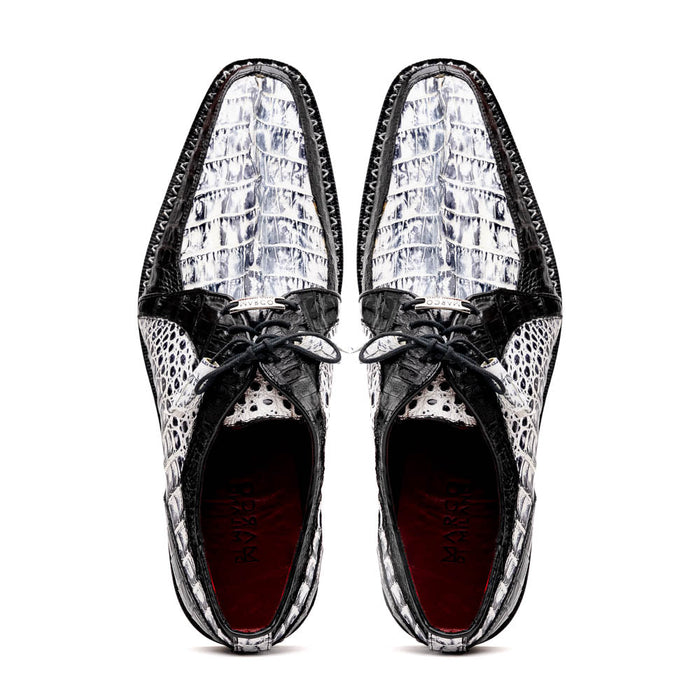 Marco Di Milano Caribe Newspaper Black Leather Dress Shoe