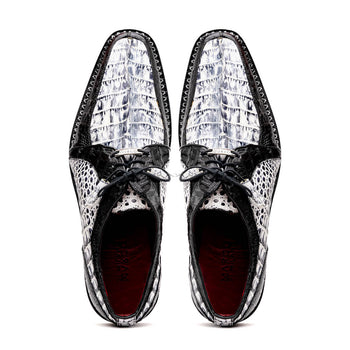 Marco Di Milano Caribe Newspaper Black Leather Dress Shoe