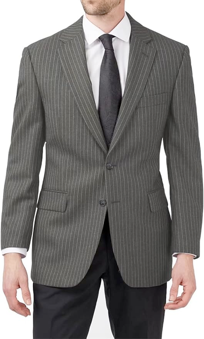 Mens Charcoal Gray Pinstripe Western Blazer – Classic Cowboy Style Jacket for Business, Formal and Smart Casual Wear