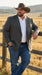 Mens Charcoal Gray Pinstripe Western Blazer – Classic Cowboy Style Jacket for Business, Formal and Smart Casual Wear