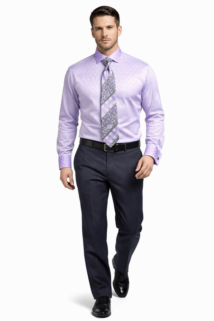 Polka Dot Dress Shirt - Lavender