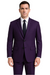 Mens Basic 2 Button Classic Fit Poplin Suit in Purple