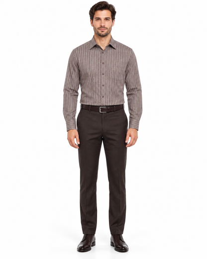 20 Inch Neck Dress Shirts In Dark Brown