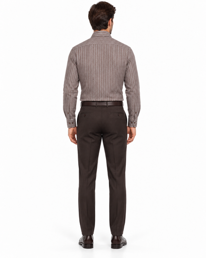20 Inch Neck Dress Shirts In Dark Brown