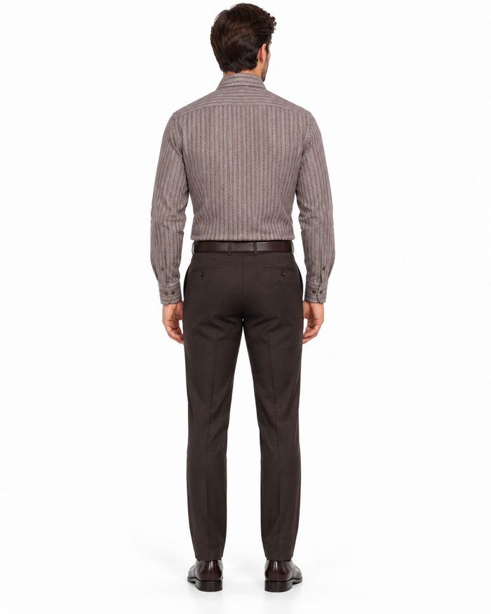 20 Inch Neck Dress Shirts In Dark Brown