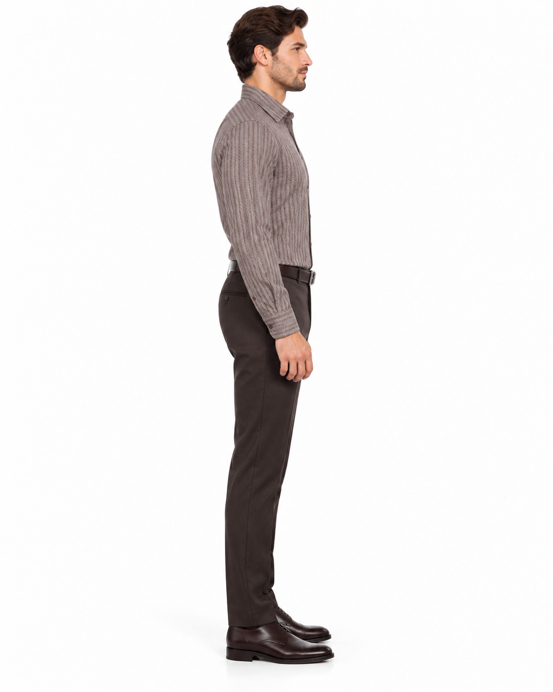 20 Inch Neck Dress Shirts In Dark Brown