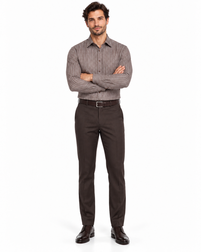 20 Inch Neck Dress Shirts In Dark Brown