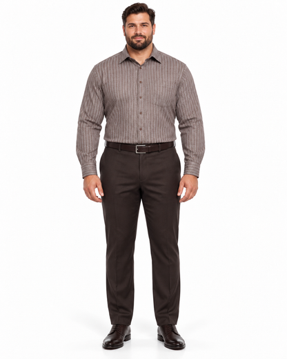 20 Inch Neck Dress Shirts In Dark Brown