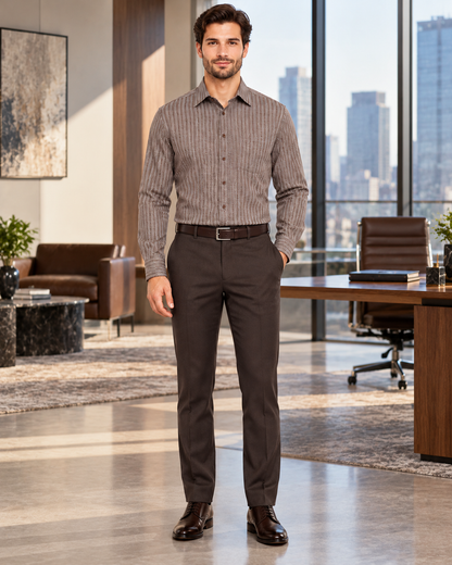 20 Inch Neck Dress Shirts In Dark Brown
