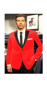 Velvet Blazer - Mens Velvet Jacket Velvet Velour Cheap Priced For Men Formal Tuxedo Jacket Sport Coat Two Tone Trimming Notch Collar  - Red Tuxedo
