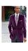 Men's Two-Button Pure Cotton Velvet Purple Sport Coat velour Men's blazer Jacket