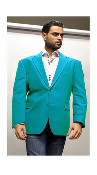 Velvet Blazer - Mens Velvet Jacket Cheap Priced Online turquoise ~ Light Blue Stage Party Fabric Sport Coat