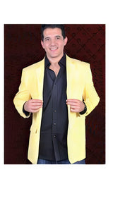Men's Cotton/Rayon 2 Button Sport Coat  Side Vents Yellow