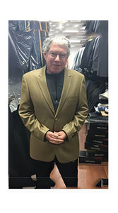 Men'S 2 Button Gold Mustard Bijan Color Mini Weave Pattern Blazer Sport Coat