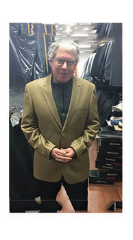 Men'S 2 Button Gold Mustard Bijan Color Mini Weave Pattern Blazer Sport Coat