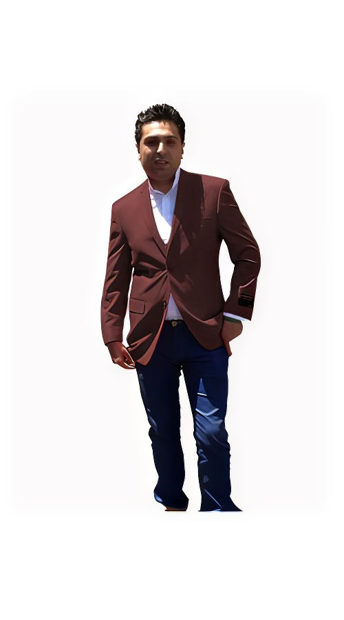 Stage Party Bright Men'S Sport Coat / Dinner Jacket Blazer Vented Dark Brown