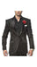 Men'S Black Paisley Floral Satin Two Button Fully Lined Fashion Sport Coat Blazer Tuxedo