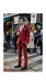 Men's Red Velvet Fabric Suit 2 Button Style + Jacket Sport Coat + Pants