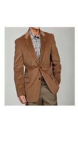 Tan Men's Two Button Corduroy Sport Coat