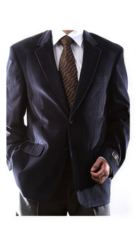 Two Button Slim Fit 100% Cotton Corduroy Sport Coat Navy