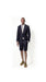 Men's Dark Navy Blue Suit For Men Summer Business Suits With Shorts Pants Set (Sport Coat Looking)