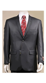 Big And Tall Size 56 To 72 2-Button Suit Textured Patterned Sport Coat Fabric Black