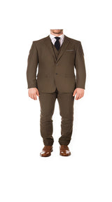 Men'S Slim Fit Suit - Fitted Suit - Skinny Suit Cognac Modern Patterned Lining Peak Blinder Custom Vested Suit