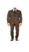 Men'S Slim Fit Suit - Fitted Suit - Skinny Suit Cognac Modern Patterned Lining Peak Blinder Custom Vested Suit