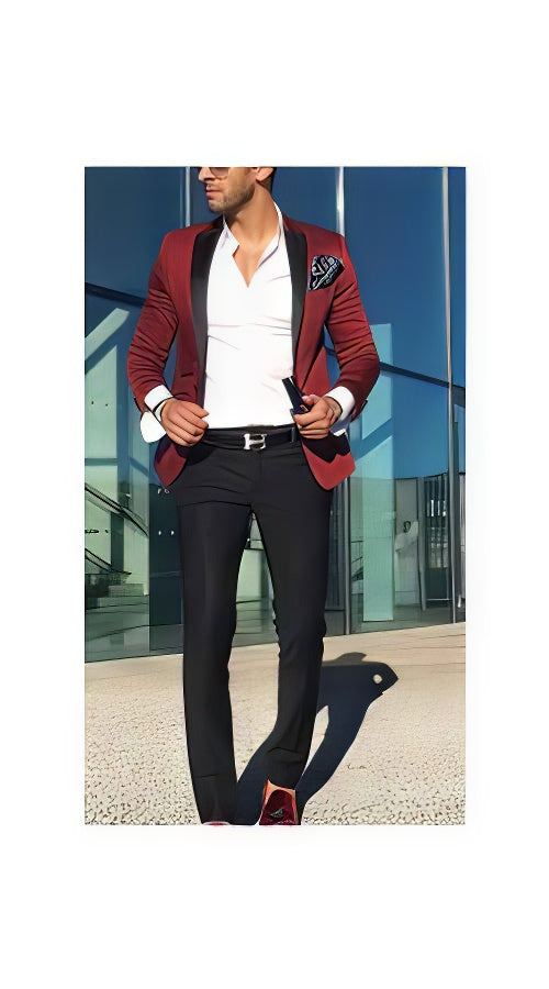 Men'S Burgundy ~ Wine ~ Maroon Color Cheap Priced Designer Fashion Dress Casual Blazer On Sale Satin Slim Fit Blazer