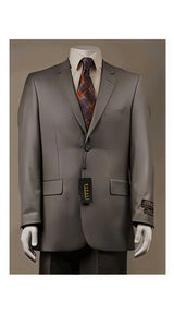 Big And Tall Size 56 To 72 2-Button Suit Textured Patterned Sport Coat Fabric Beige