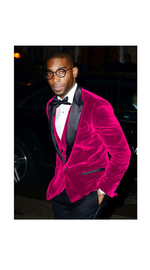 Alberto Nardoni Brand Men's Fuchsia Velvet Tuxedo Blazer ~ Sport coat
