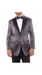 Men'S Gray Satin Blue 2 Button Slim Fit Blazer Sportcoat