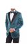 Men'S 2 Button Slim Fit Teal Sharkskin Blazer Sportcoat